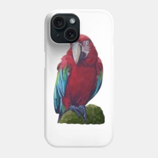 Scarlet Macaw - Digital illustration Phone Case