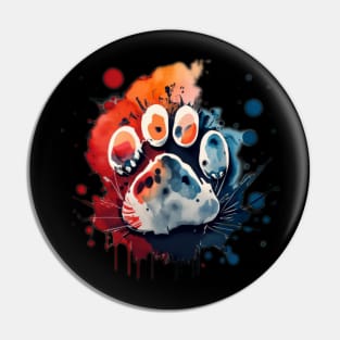 Cat paw print very colorful Pin