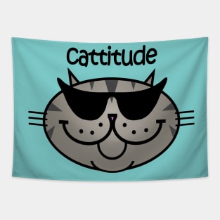 CATTITUDE 2 - Tabby Cat Tapestry