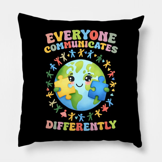 Communicate differently Autism Awareness Gift for Birthday, Mother's Day, Thanksgiving, Christmas Pillow by skstring