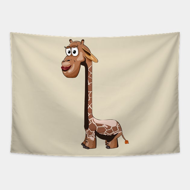 Giraffe Funny Tapestry by Mako Design 