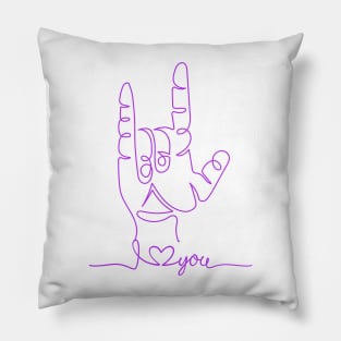 I love you hand sign Pillow