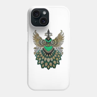 Beautiful elegant peacock in green colors Phone Case