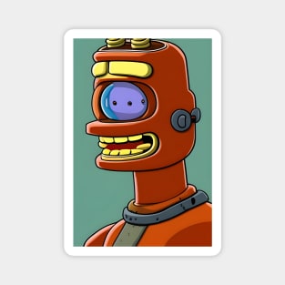 Smiling retro robot Magnet