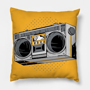 Retro Boombox Illustration // Vintage Stereo Pillow