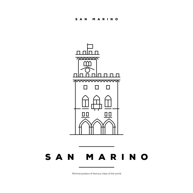 San Marino Minimal Black Line Design by kursatunsal