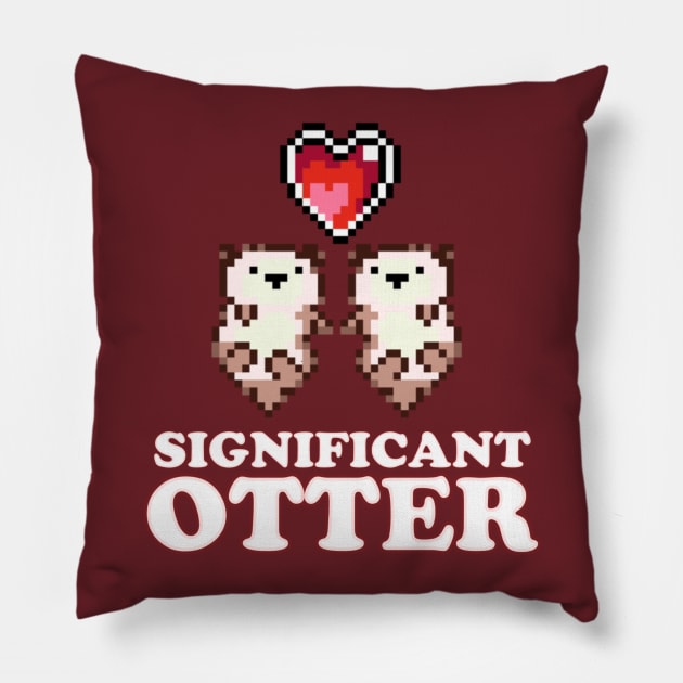 Significant Otter Pixel Art Pillow by Contentarama