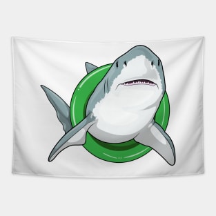 Shark Swimming Lifebuoy Tapestry