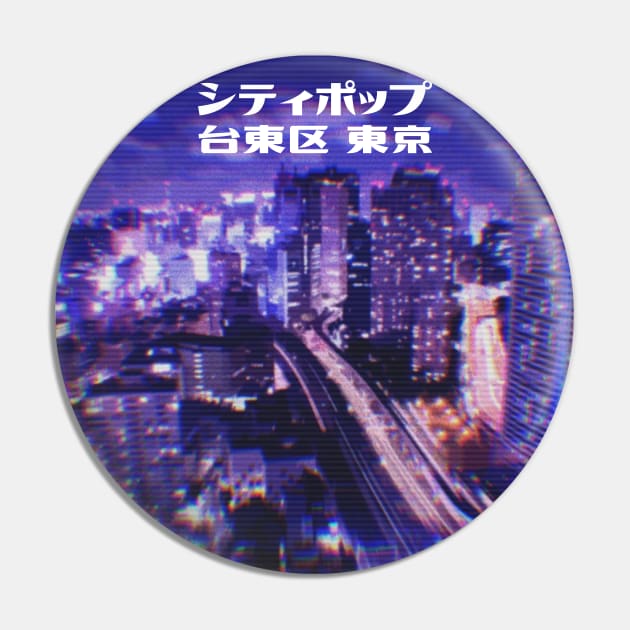 Japanese city pop art series 2 - Taito City Tokyo Japan in - retro aesthetic - Vaporwave style Pin by FOGSJ