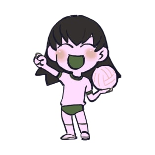 I draw chibi pastel pink tomo with volleyball / azumanga daioh T-Shirt