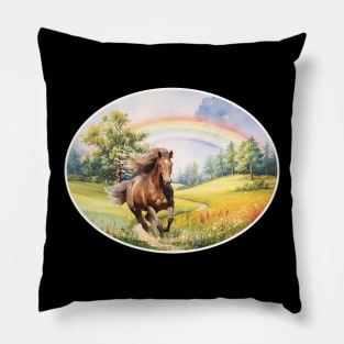 Horse Running Free Pillow