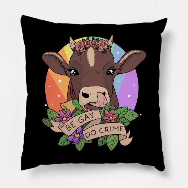 Be Gay Do Crime Pillow by valentinahramov