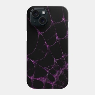 purple halloween glitter spiderweb scary cute gothic girl glam gifts Phone Case