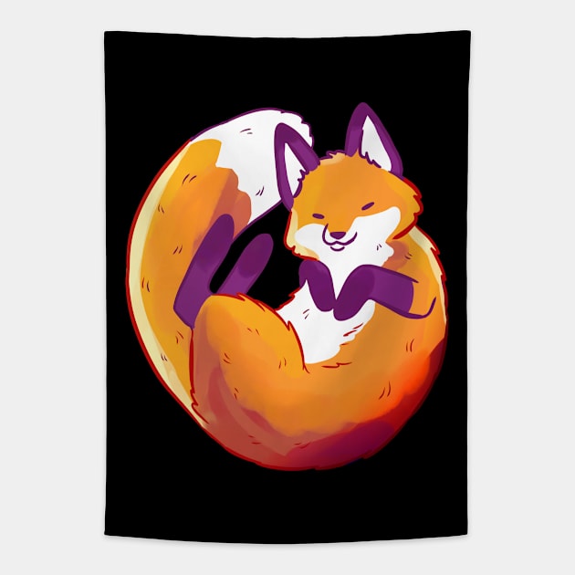 Cute sleeping fox Tapestry by Yarafantasyart