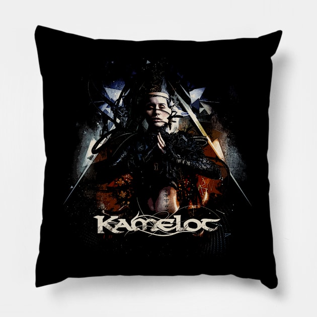 The Fourth Legacy Threads Kamelots-Inspired Tees, Power Metal Chronicles Adorned in Style Pillow by berengere pomeroy