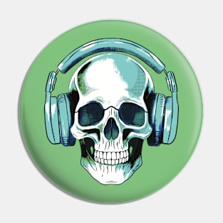 Human skull dj music Pin