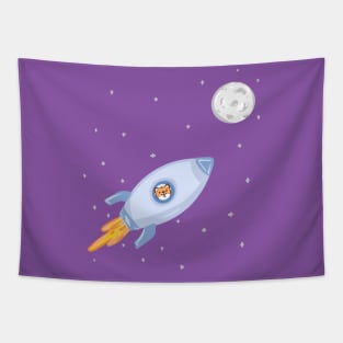 Shiba Inu to the Moon Tapestry