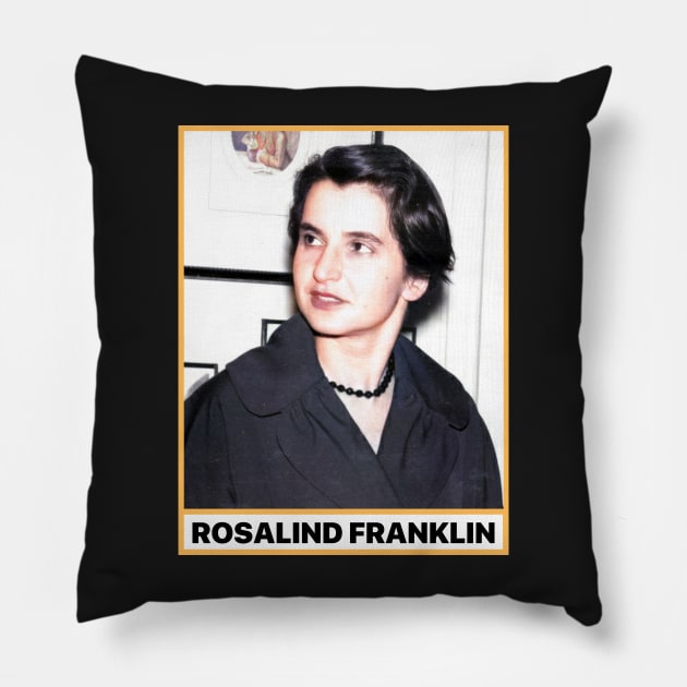 Rosalind Franklin Women in Science STEM colored Portrait Pillow by labstud