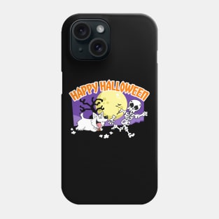 Halloween westie chasing bones Phone Case