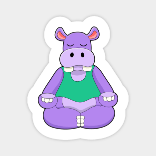 Hippo at Yoga in Sitting Magnet