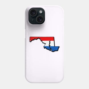 Red, White, and Blue Maryland Outline Phone Case
