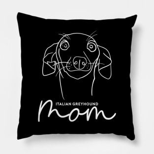 Italian Greyhound mom; with cute cartoon IGGY line art. Pillow