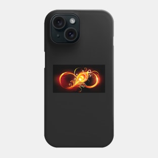 Fiery Infinity Symbol with Peacock Feather Phone Case