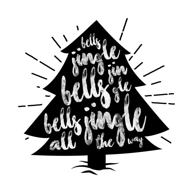 Vintage christmas tree silhouettes with messages by kameleon