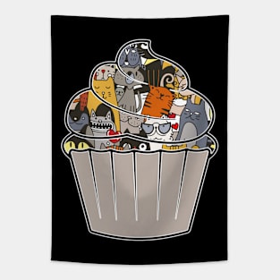 Pop Art Cupcake Pastry Lover Baked Goods Cute Cats Pattern Tapestry