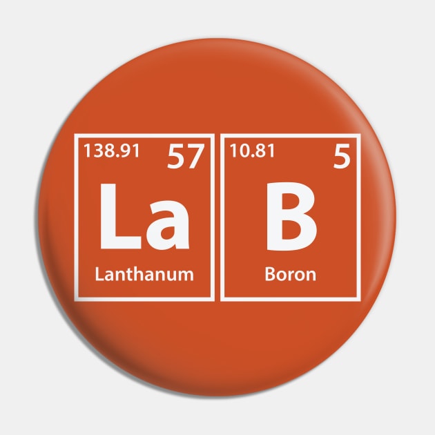 Lab (La-B) Periodic Elements Spelling Pin by cerebrands