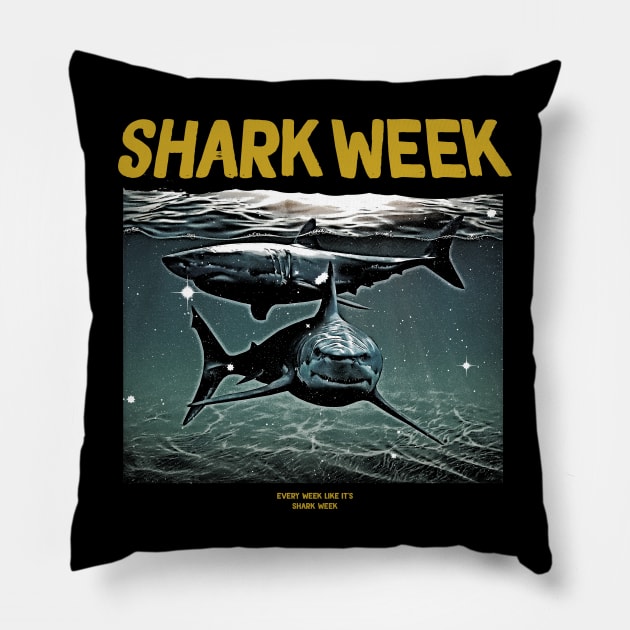 shark week Pillow by loko.graphic