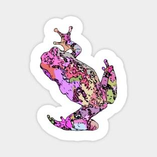 Pink Tree Frog Climbing Colorful Purple Magnet