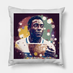 Pele holding the World Cup Pillow