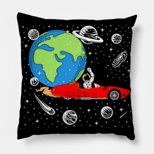 Astronaut In Space - Funny Space Car Space Exploration Crew Pillow