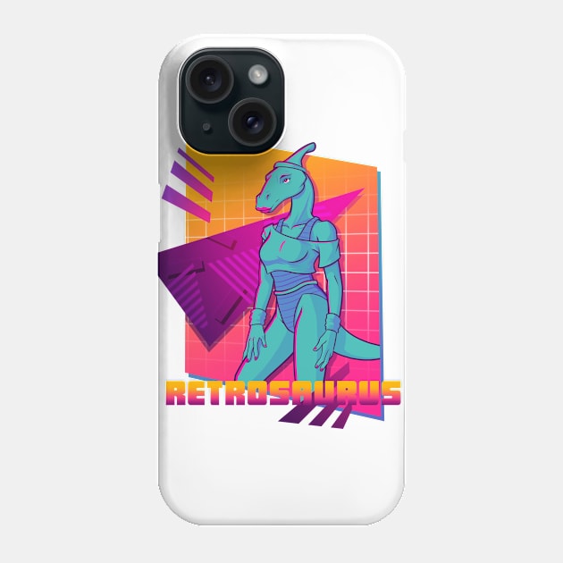 Retrosaurus - Physicalsaurus, Sweatin' to the Fossilized Phone Case by jpowersart