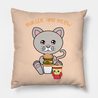 All I Need is burger and cats, burger and cats Pillow