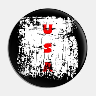 USA Faded Initials Pin