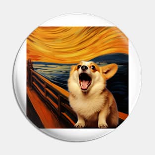 Edvard Munch - Corgi Scream Pin