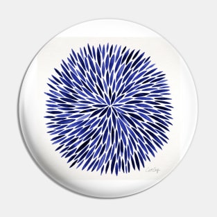 Navy Water Color Burst Pin