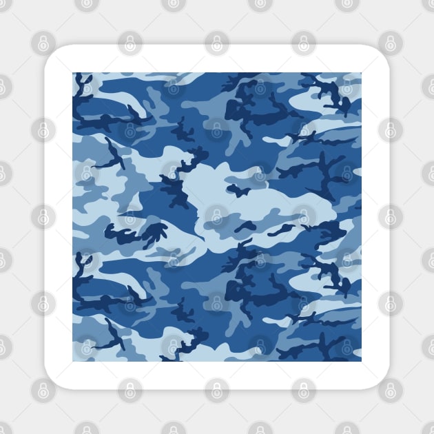 Camo Blue Beige Camo Print Magnet by teezeedy