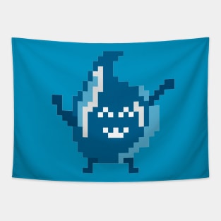 Pixel Art - Water Dance - blue Tapestry