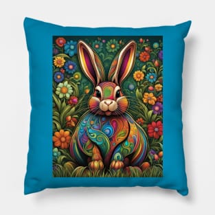 Artful Easter Bunny 1 Pillow