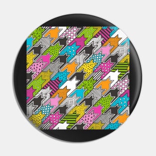 Houndstooth  Geometric Popart Doodle Pin