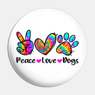 Peace Love Dogs Tie Dye Dog Paw Dog Mom Cute Mother's Day Pin