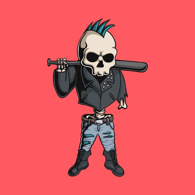 Gutter Punk Skeleton Illustration by SLAG_Creative