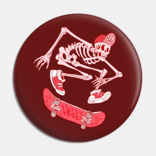 Steam punk skeleton skateboarder Pin