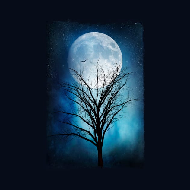 Moon And Tree Illustration by DyrkWyst