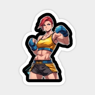 Kick Boxing Girl Magnet