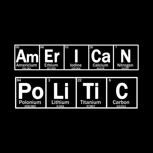 AMERICAN politic patriotic and scientific design with chemical elements by Context