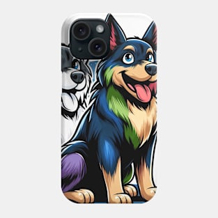 Dog colorfull comic Phone Case